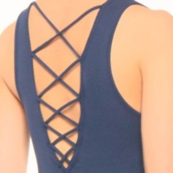 MINI BLUE RIBBED MINI DRESS - Picture 2 of 3